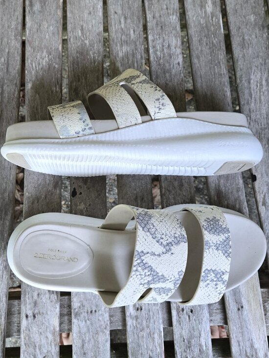 Cole Haan Shoes - COLE HAAN 2.Zerogrand Slot Slide Sandals Ivory Roccia Optic Snake Print Shoes 6